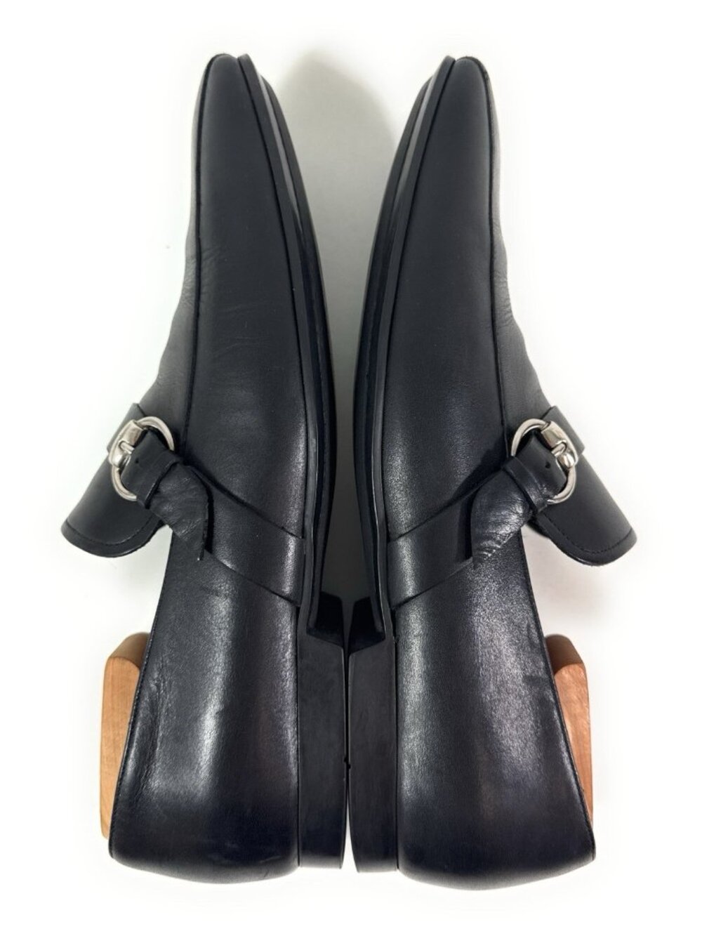 Gucci Mens Leather Slip On Monk Strap Loafers Size 8 D Buckle Black 170337 - Picture 7 of 15